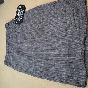 Hot Cotton Small Petite Skirt Black White Stripe